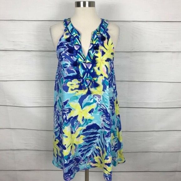 Lilly Pulitzer Dresses & Skirts - Lilly Pulitzer Achelle Dress S Indigo Love Engineered Ylang Ylang Swing Dress